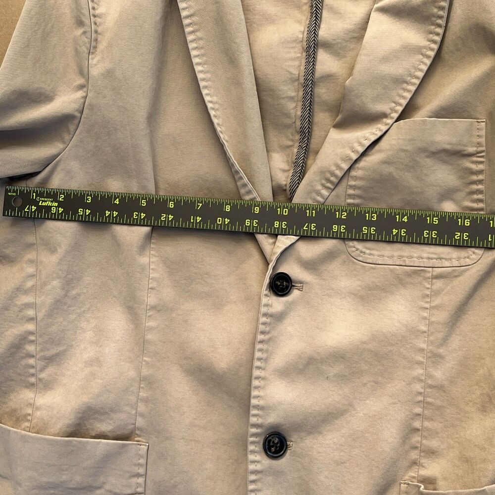Michael Kors Tan Beige Size 46R 2 Button Cotton Blazer Jacket Casual - Picture 7 of 14